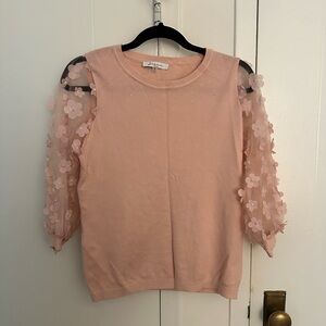 Sioni Pink Floral Sleeve Women's Blouse